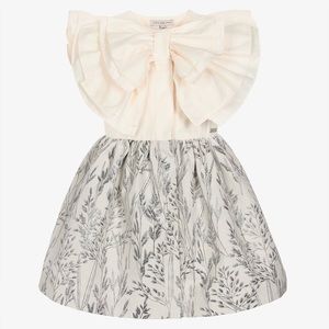 Jessie and James London Ivory Bow Jaquard Dress